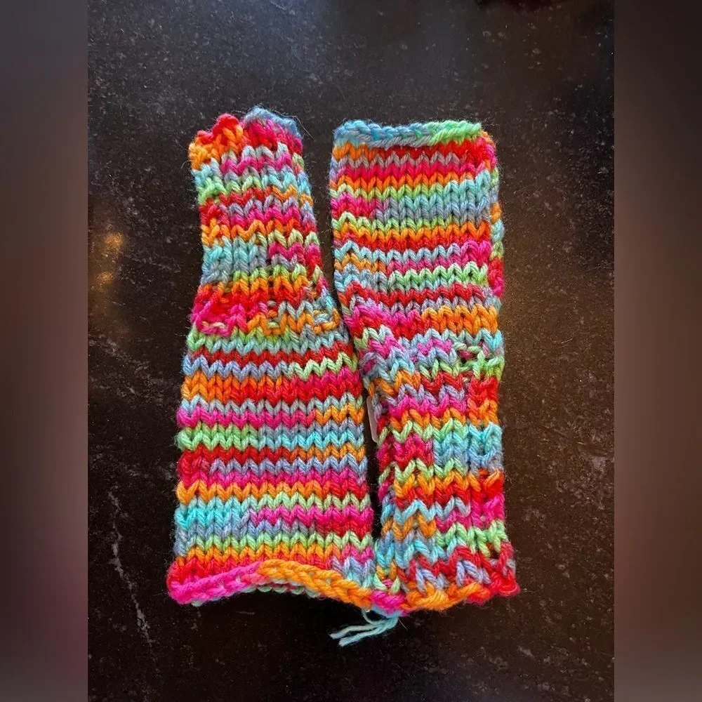 One of a kind- LIMITED EDITION Knit Hand Arm warmers Fingerless gloves mittens